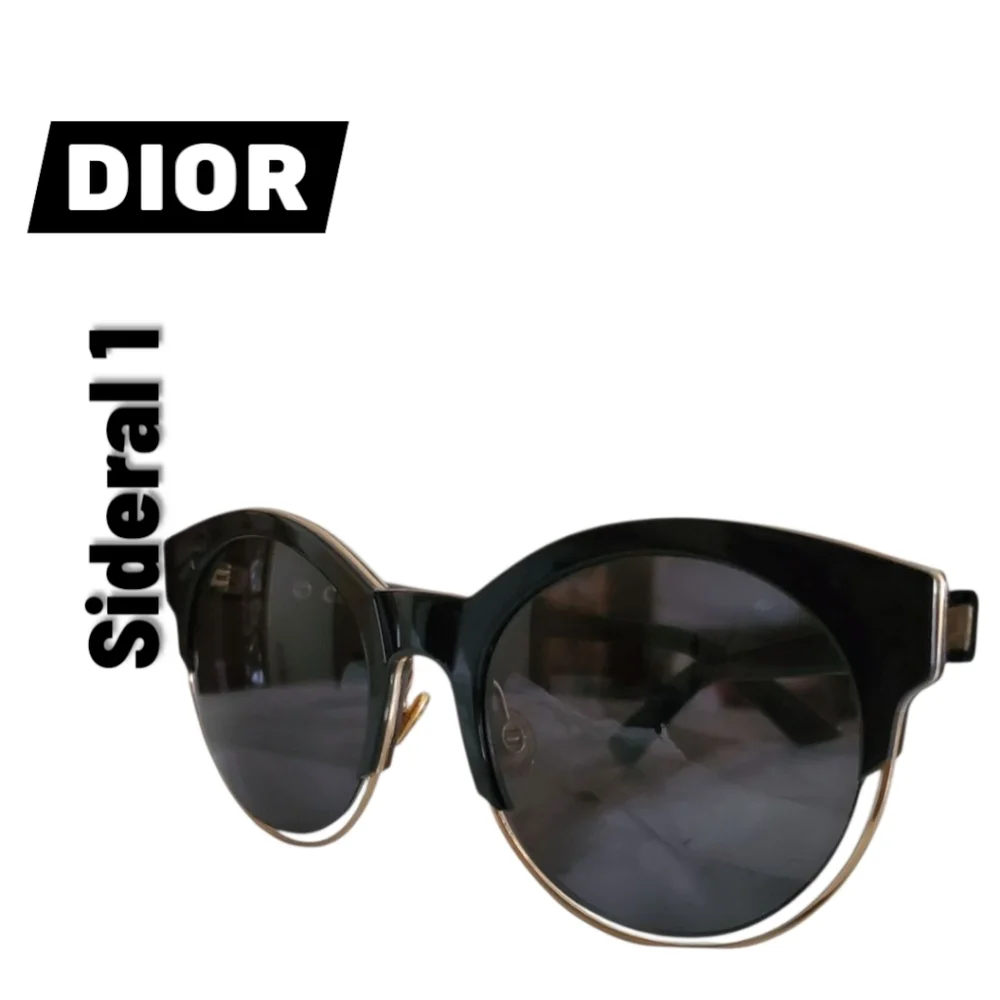 DIOR Black and Gold Sideral1 Round Frame J63Y1 Unisex Sunglasses